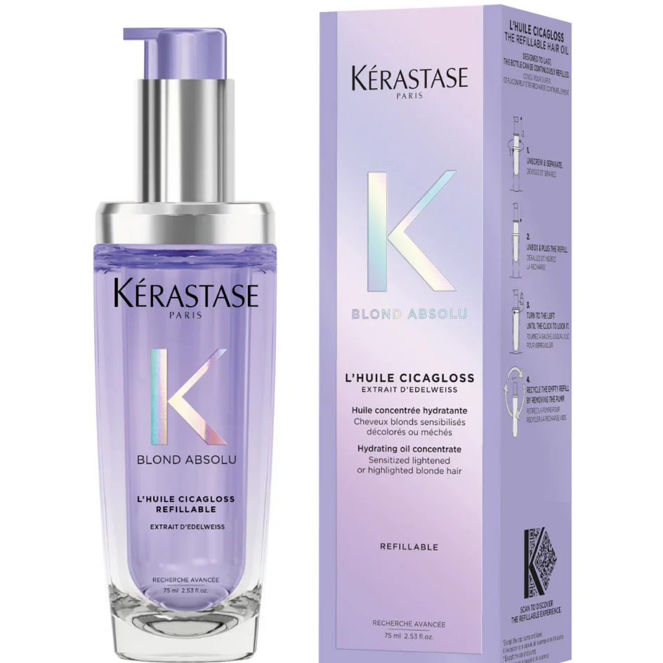 Kérastase Blond Absolu L'huile Cicagloss Refillable Hair Oil, For Blonde Hair 75ml - Image 2