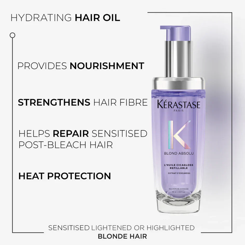 Kérastase Blond Absolu L'huile Cicagloss Refillable Hair Oil, For Blonde Hair 75ml - Image 4