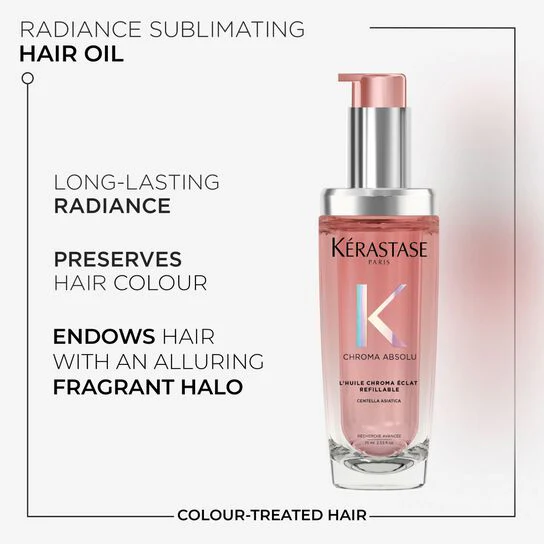 Kérastase Chroma Absolu L'huile Chroma Éclat Refillable Hair Oil, For Colour-Treated Hair 75ml - Image 3