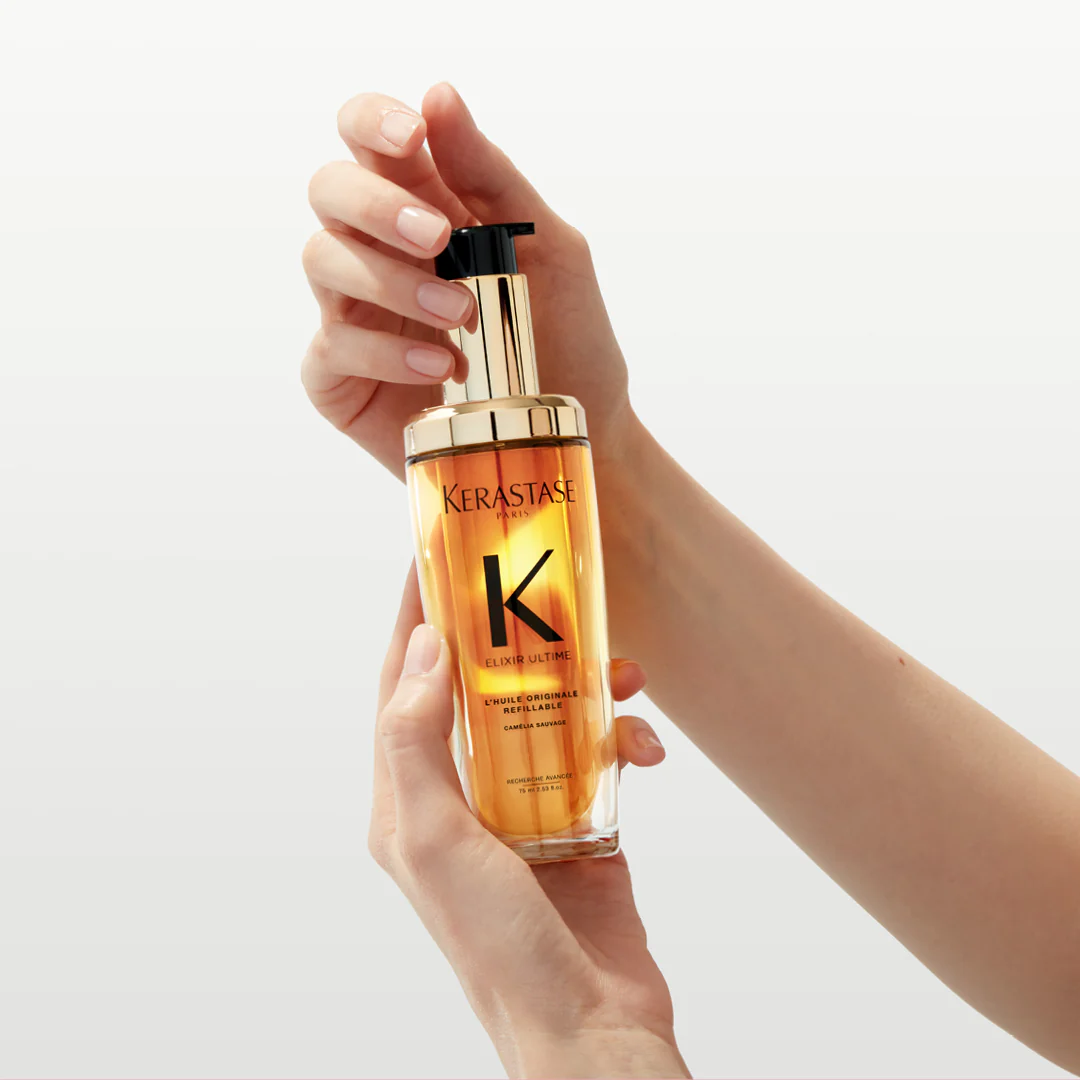 Kérastase Elixir Ultime Hair Oil L'Huile Originale Refillable, For All Hair Types with Argan Oil & Heat Protection 75ml - Image 2