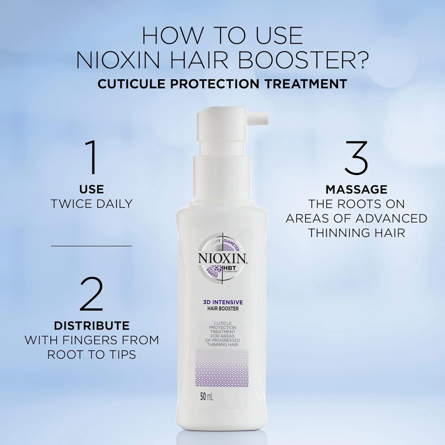 Nioxin Hair Booster Leave-In Thickening Hair Treatment, for Progressed Hair Thinning 50ml - Image 3