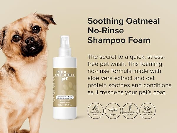 Paul Mitchell Pet Soothing Oatmeal Waterless No-Rinse Shampoo Foam 250ml - Image 4